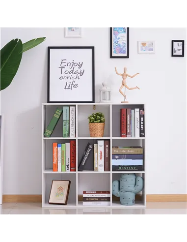 HOMCOM Nine-Cube Storage Shelf - White