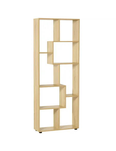 HOMCOM 8-Cube Bookcase, Tall Display Shelf, Standing Storage Rack for Study Room, Living Room, 70 x 24 x 178cm, Natural
