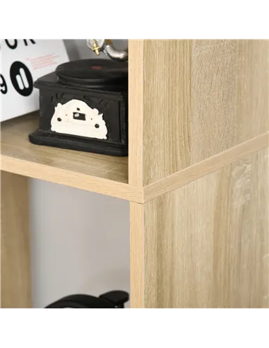 HOMCOM 8-Cube Bookcase, Tall Display Shelf, Standing Storage Rack for Study Room, Living Room, 70 x 24 x 178cm, Natural