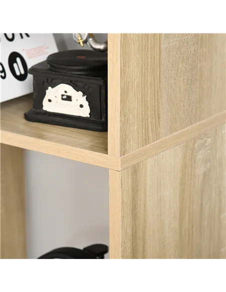 HOMCOM 8-Cube Bookcase, Tall Display Shelf, Standing Storage Rack for Study Room, Living Room, 70 x 24 x 178cm, Natural