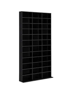 HOMCOM 1116 CD/ 528 DVD Storage Unit, Media Storage Shelf, Wooden Display Unit with Adjustable Shelves, 102 x 195 cm, Black