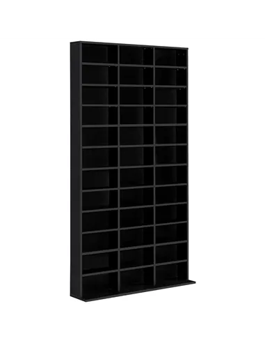 HOMCOM 1116 CD/ 528 DVD Storage Unit, Media Storage Shelf, Wooden Display Unit with Adjustable Shelves, 102 x 195 cm, Black