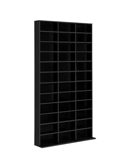 HOMCOM 1116 CD/ 528 DVD Storage Unit, Media Storage Shelf, Wooden Display Unit with Adjustable Shelves, 102 x 195 cm, Black
