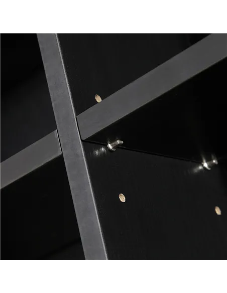 HOMCOM 1116 CD/ 528 DVD Storage Unit, Media Storage Shelf, Wooden Display Unit with Adjustable Shelves, 102 x 195 cm, Black