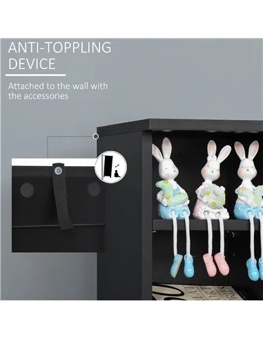 HOMCOM 204 CD Media Display Shelf Unit Set of 2 Blu-Ray Tower Rack w/ Adjustable Shelves Bookcase Storage Organiser, Black