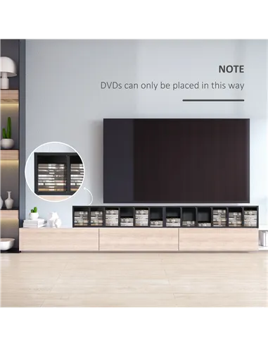 HOMCOM 204 CD Media Display Shelf Unit Set of 2 Blu-Ray Tower Rack w/ Adjustable Shelves Bookcase Storage Organiser, Black