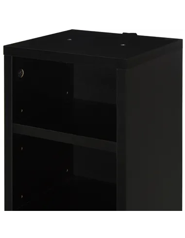 HOMCOM 204 CD Media Display Shelf Unit Set of 2 Blu-Ray Tower Rack w/ Adjustable Shelves Bookcase Storage Organiser, Black