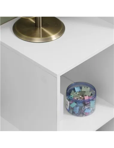 HOMCOM 3-tier Step 6 Cubes Storage Unit Particle Board Cabinet Bookcase Organiser Home Office Shelves - White