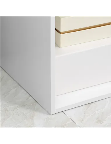 HOMCOM 3-tier Step 6 Cubes Storage Unit Particle Board Cabinet Bookcase Organiser Home Office Shelves - White