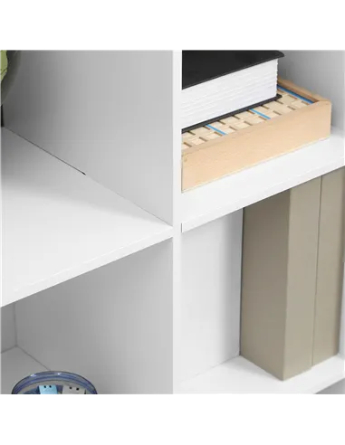 HOMCOM 3-tier Step 6 Cubes Storage Unit Particle Board Cabinet Bookcase Organiser Home Office Shelves - White