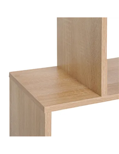 HOMCOM Bookcase, 6 Tier Shelf S Shaped Bookshelf, Storage Unit, Display Shelf for Living Room, Bedroom, Home Office, Plant, Oak