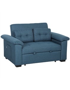 HOMCOM Pull Out Sofa Bed, Fabric 2 Seater Click Clack Sofa Bed Settee with 2 Pocket Springs, Convertible Sofa Couch with Pillows