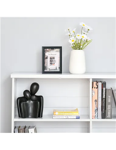 HOMCOM Wooden Cube Bookcase, 2 Tier Open Storage Shelving Unit with 4 Compartments, Freestanding Display Bookshelf for Home Offi