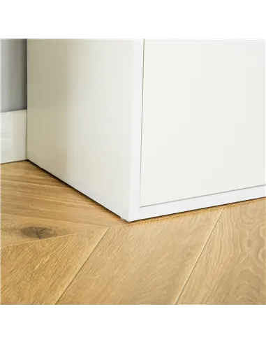 HOMCOM 6-Tier Tall Bookcase, Bookshelf with 4 Open Shelves and Double Door Storage Cabinet, Freestanding Display Rack for Living