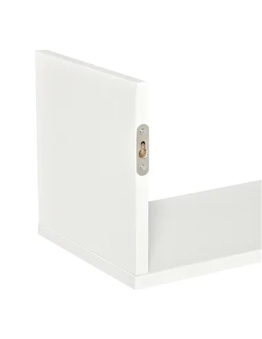 HOMCOM Set of 3 Wooden U-Shaped Floating Shelves Set Wall Mounted Hanging Bookshelf CD DVD Storage Display for Bedroom Living Ro