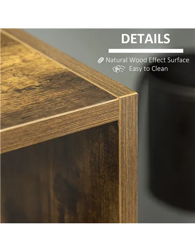 HOMCOM Industrial Style Storage Shelf, Bookcase, Bookshelf with 6 Compartments, Freestanding Shelving Unit for Living Room, Home