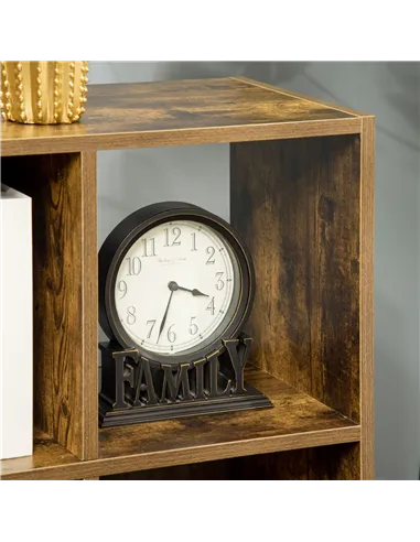 HOMCOM Industrial Style Storage Shelf, Bookcase, Bookshelf with 6 Compartments, Freestanding Shelving Unit for Living Room, Home