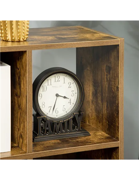 HOMCOM Industrial Style Storage Shelf, Bookcase, Bookshelf with 6 Compartments, Freestanding Shelving Unit for Living Room, Home