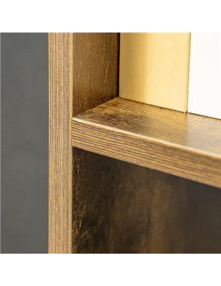 HOMCOM Industrial Style Storage Shelf, Bookcase, Bookshelf with 6 Compartments, Freestanding Shelving Unit for Living Room, Home