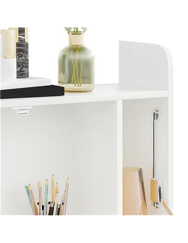 HOMCOM Wall Mounted Table, Drop Leaf Floating Laptop Desk with Space Saving Storage Compartments for Home Office and Study, 77cm