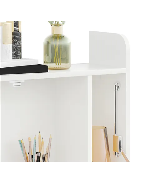 HOMCOM Wall Mounted Table, Drop Leaf Floating Laptop Desk with Space Saving Storage Compartments for Home Office and Study, 77cm