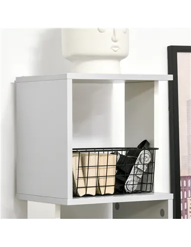 HOMCOM Modern 5-Tier Bookshelf, Freestanding Bookcase Storage Shelving for Living Room Home Office Study, White and Light Grey