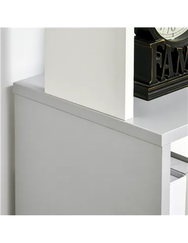 HOMCOM Modern 5-Tier Bookshelf, Freestanding Bookcase Storage Shelving for Living Room Home Office Study, White and Light Grey