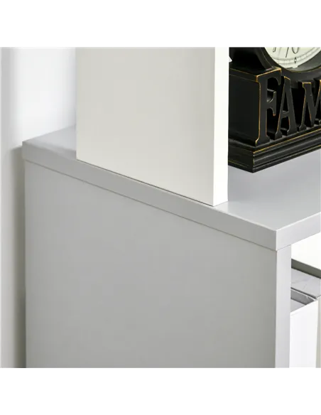 HOMCOM Modern 5-Tier Bookshelf, Freestanding Bookcase Storage Shelving for Living Room Home Office Study, White and Light Grey