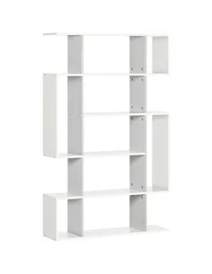 HOMCOM 5-Tier Bookshelf, Modern Bookcase with 13 Open Shelves, Freestanding Decorative Storage Shelving for Home Office and Stud
