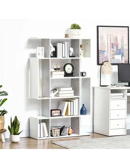 HOMCOM 5-Tier Bookshelf, Modern Bookcase with 13 Open Shelves, Freestanding Decorative Storage Shelving for Home Office and Stud