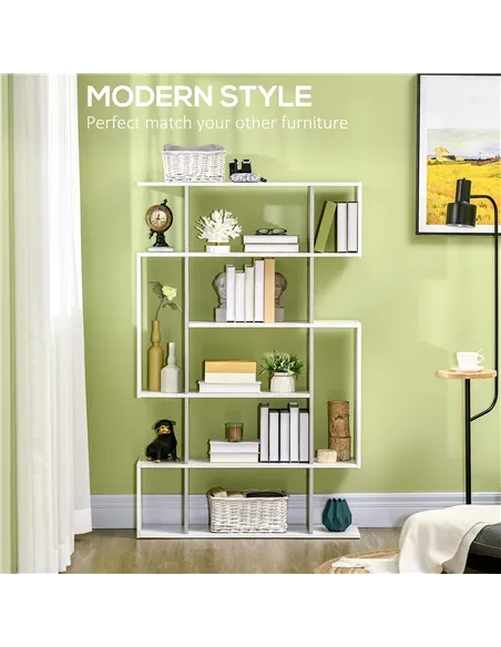 HOMCOM 5-Tier Bookshelf, Modern Bookcase with 13 Open Shelves, Freestanding Decorative Storage Shelving for Home Office and Stud