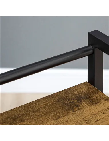 HOMCOM 3-Tier Printer Stand, Utility Cart, Rolling Trolley with Adjustable Shelves with Lockable Wheels for Home Office, Rustic 