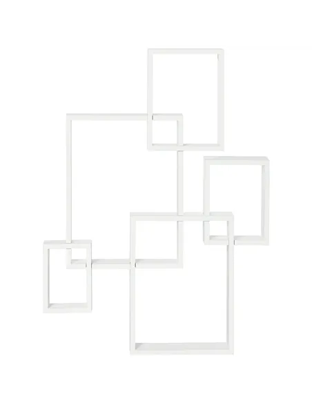 HOMCOM Floating Shelves, Wall Mounted Interlocking Cube Shelves, Display Wall Shelf for Living Room, Bedroom, Hallways, White