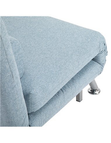 HOMCOM Linen Chair Bed, 3-in-1 Convertible Sleeper Chair with Adjustable Backrest, Pillow, for Living Room, Bedroom, Sky Blue