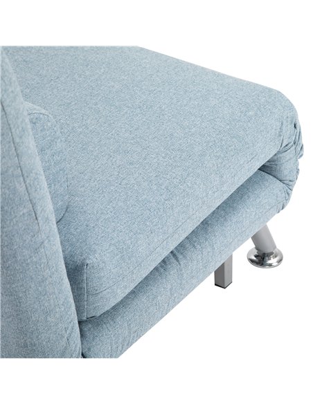 HOMCOM Linen Chair Bed, 3-in-1 Convertible Sleeper Chair with Adjustable Backrest, Pillow, for Living Room, Bedroom, Sky Blue