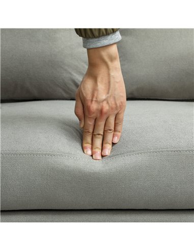 HOMCOM Velvet-Feel Two-Seater Sofa Bed - Light Grey