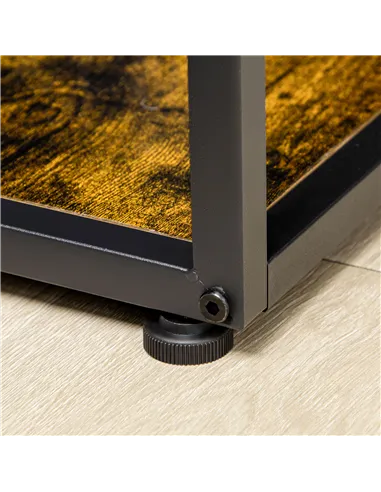 HOMCOM Industrial Bookcase Shelf, 6 Tier Metal Shelving, Storage Shelves for Living Room, Home Office, Bedroom, Rustic Brown