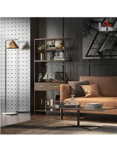 HOMCOM Seven-Shelf Industrial Display Shelf, with Drawers - Brown/Black 2