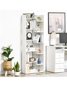 HOMCOM Modern Book Shelf with 11 Open Shelves, 6-Tier Bookcase, Freestanding Shelving Unit for Home Office and Study, White 2