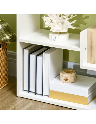 HOMCOM Modern Book Shelf with 11 Open Shelves, 6-Tier Bookcase, Freestanding Shelving Unit for Home Office and Study, White