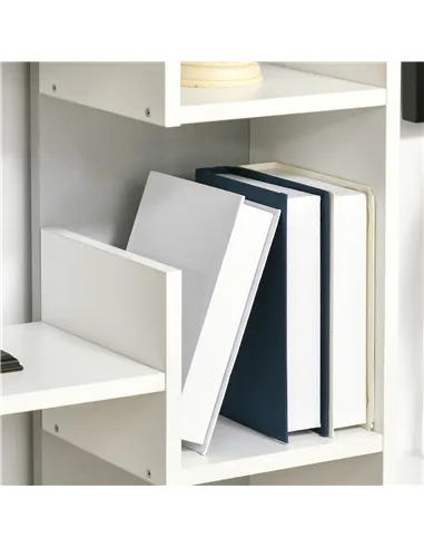 HOMCOM Modern Book Shelf with 11 Open Shelves, 6-Tier Bookcase, Freestanding Shelving Unit for Home Office and Study, White