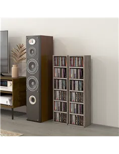 HOMCOM Set of Two 102 CD Storage Units - Dark Wood-Effect 2