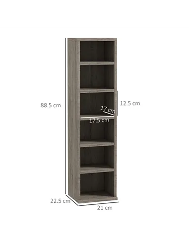 HOMCOM Set of Two 102 CD Storage Units - Dark Wood-Effect