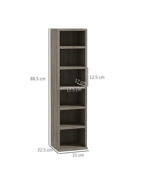 HOMCOM Set of Two 102 CD Storage Units - Dark Wood-Effect