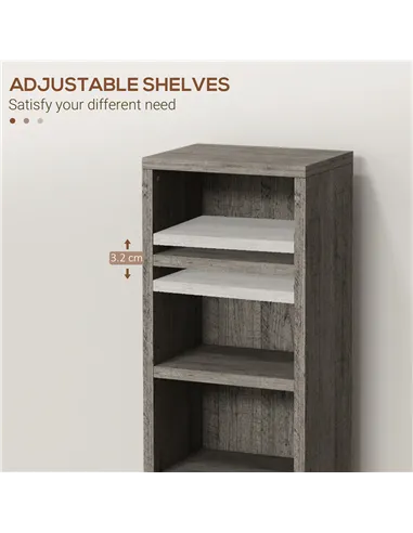 HOMCOM Set of Two 102 CD Storage Units - Dark Wood-Effect