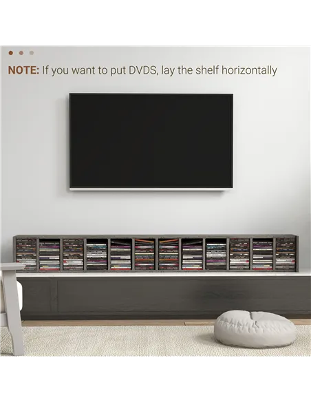 HOMCOM Set of Two 102 CD Storage Units - Dark Wood-Effect