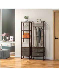 HOMCOM Four-Tier Industrial Display Shelf, with Bottom Drawers 2