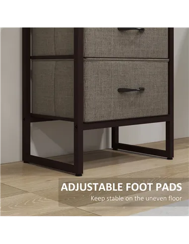 HOMCOM Four-Tier Industrial Display Shelf, with Bottom Drawers