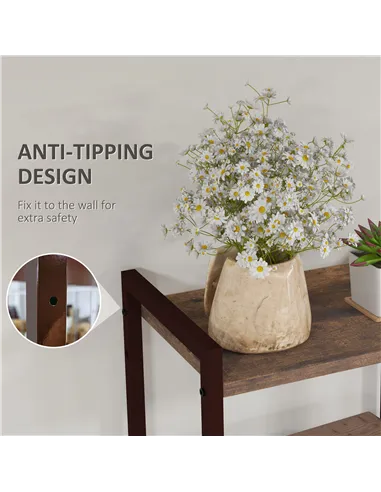 HOMCOM Four-Tier Industrial Display Shelf, with Bottom Drawers