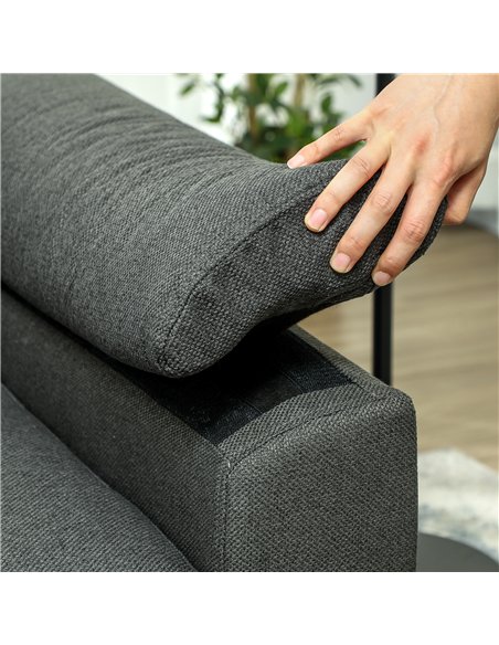 HOMCOM Pull Out Sofa Bed, Fabric 2 Seater Click Clack Sofa Bed Settee with 2 Pocket Springs, Convertible Sofa Couch with Pillows